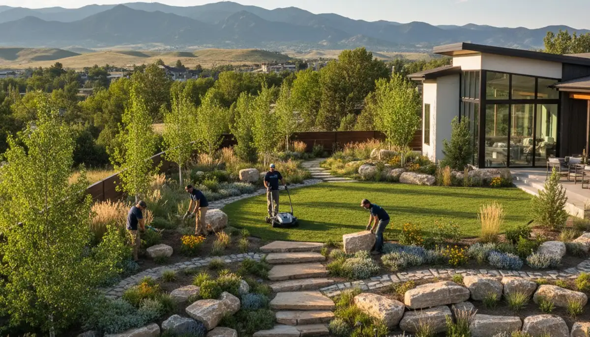 Landscaping team serving Denver, CO with professional yard design and maintenance services
