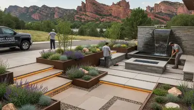 Denver, CO landscaping crew providing professional landscape design and maintenance services