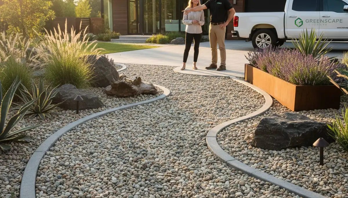 Pea gravel installation in Denver, CO for durable, low-maintenance landscaping paths and drainage
