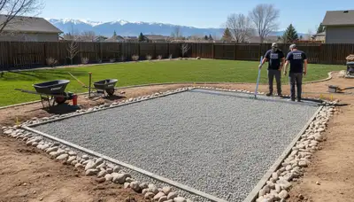 Professional shed base and foundation preparation by landscaping experts in Denver, CO