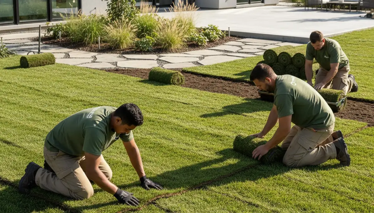 Sod installation in Denver, CO by Chop Chop Landscaping for a fresh, green lawn
